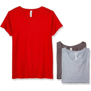 Marky G Apparel Women's Fine Jersey V-Neck Longer Length T-Shirt (Pack of 3)