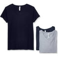 thumbnail image 1 of Marky G Apparel Women's Fine Jersey V-Neck Longer Length T-Shirt (Pack of 3), 1 of 1