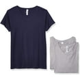 thumbnail image 1 of Marky G Apparel Women's Fine Jersey V-Neck Longer Length T-Shirt (Pack of 3), 1 of 1