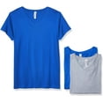 thumbnail image 1 of Marky G Apparel Women's Fine Jersey V-Neck Longer Length T-Shirt (Pack of 3), 1 of 1