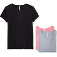 thumbnail image 1 of Marky G Apparel Women's Fine Jersey V-Neck Longer Length T-Shirt (Pack of 3), 1 of 1