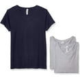 thumbnail image 1 of Marky G Apparel Women's Fine Jersey V-Neck Longer Length T-Shirt (Pack of 3), 1 of 1