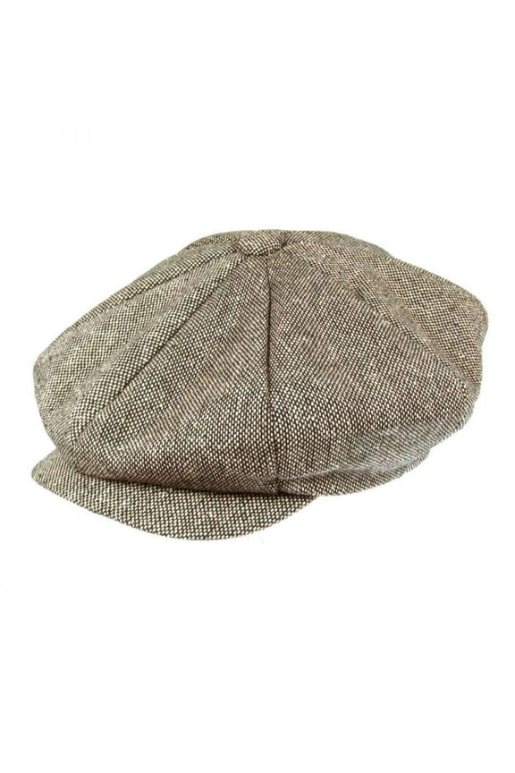 Marl Tweed Wool Blend Big Apple Cap - ONE SIZE FITS MOST - Brown