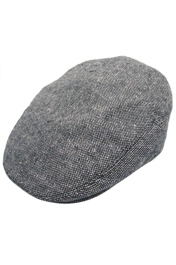 Marl Tweed Wool Blend Ivy Cap - L - Black