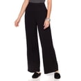 thumbnail image 1 of MarlaWynne 552209 Womens Size XS Black Ponte High-Waist Wide Leg Pants, 1 of 5
