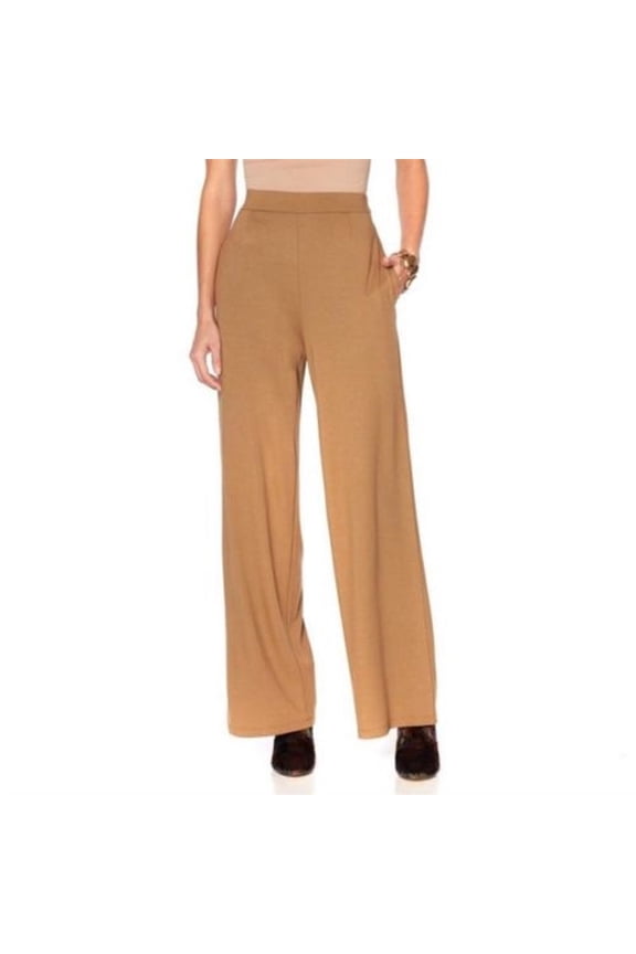 552209 Womens Size XS Camel Ponte High-Waist Wide Leg Pants