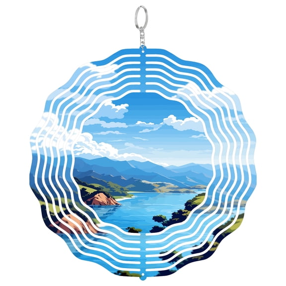 Marlborough Sounds New Zealand 3D Wind Spinner Metal Kinetic Hanging Decor South Island Nature Gift