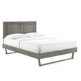 thumbnail image 1 of Marlee King Wood Platform Bed With Angular Frame Gray, 1 of 8