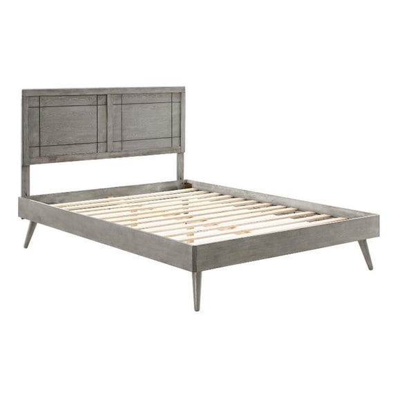 Marlee Queen Wood Platform Bed With Splayed Legs Gray