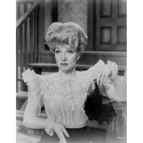 Marlene Dietrich Looking Away in White Dress Classic Portrait Photo Print (24 x 30)
