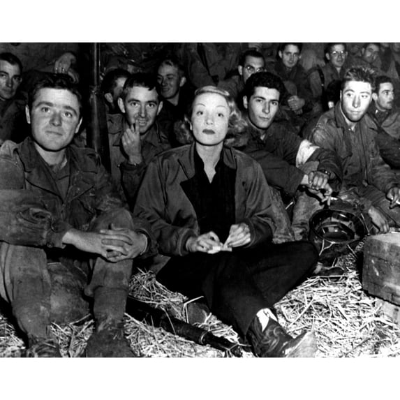 Marlene Dietrich Traveling With The Troops During World War Ii History (24 x 18)