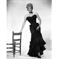 thumbnail image 1 of Marlene Dietrich standing in Strapless Black Dress with Chair Photo Print (24 x 30), 1 of 1