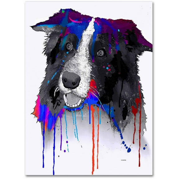 Marlene Watson "Border Collie" Canvas Art