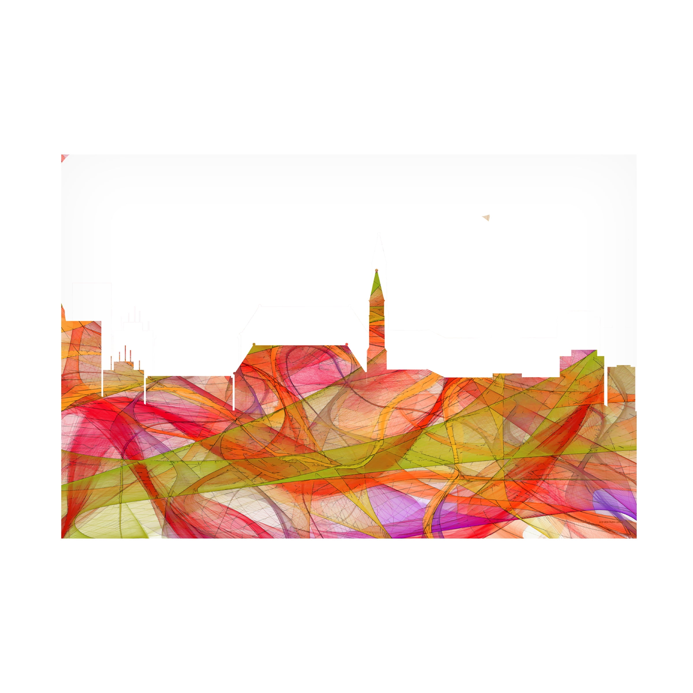 Marlene Watson 'Cheyenne Wyoming Skyline Summer Swirl' Canvas Art