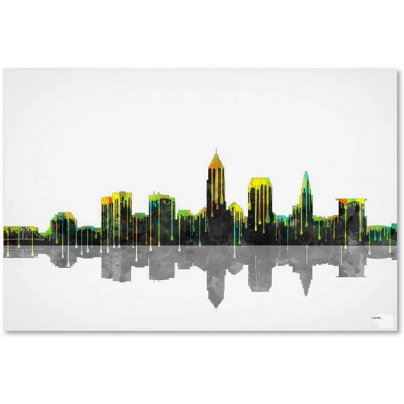 Marlene Watson "Cleveland Ohio Skyline" Canvas Art