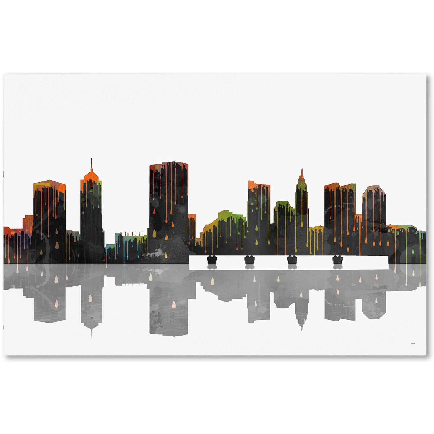 Marlene Watson "Columbus Ohio Skyline" Canvas Art