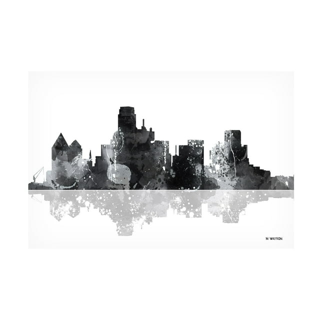 Marlene Watson 'Dallas Texas Skyline BG 1' Canvas Art
