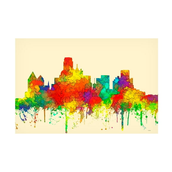 Marlene Watson 'Dallas Texas Skyline SG' Canvas Art