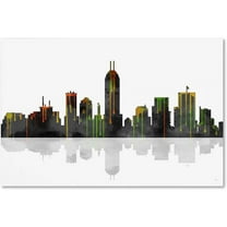Trademark Fine Art Marlene Watson Indianapolis Indiana Skyline Canvas Wall Art - 12x19