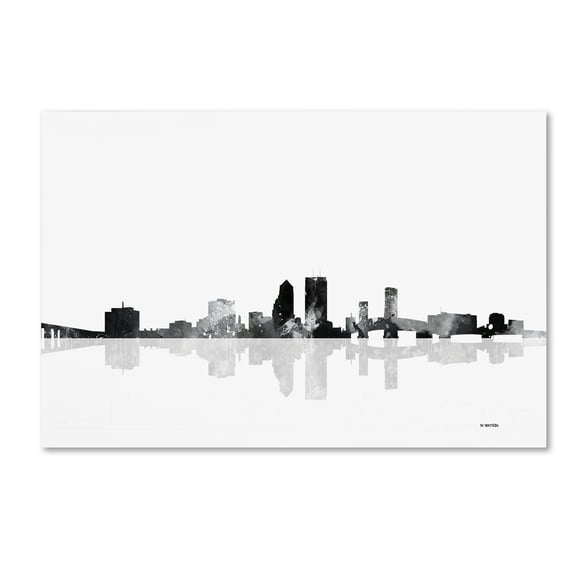 Marlene Watson 'Jacksonville Florida Skyline BG-1' Canvas Art