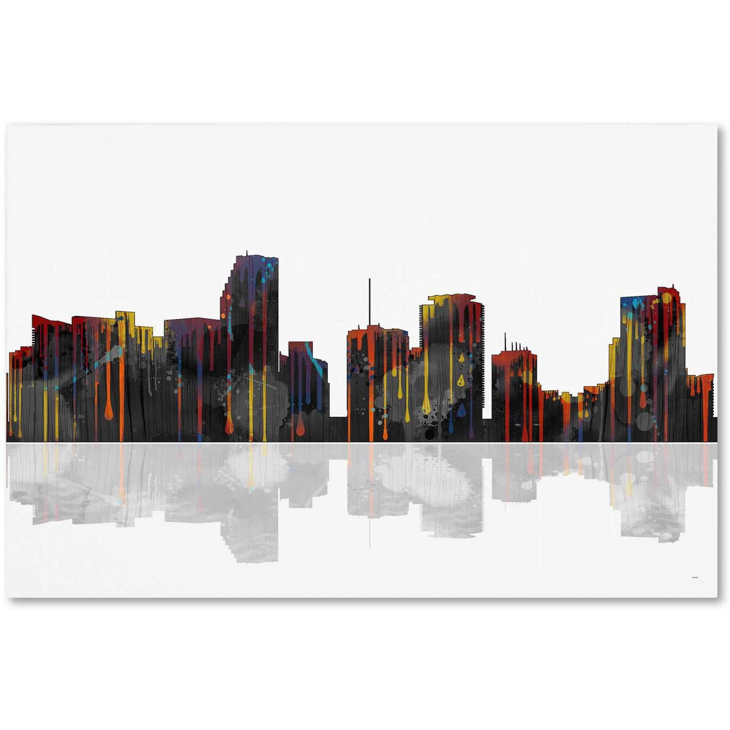 Marlene Watson "Miami Florida Skyline" Canvas Art