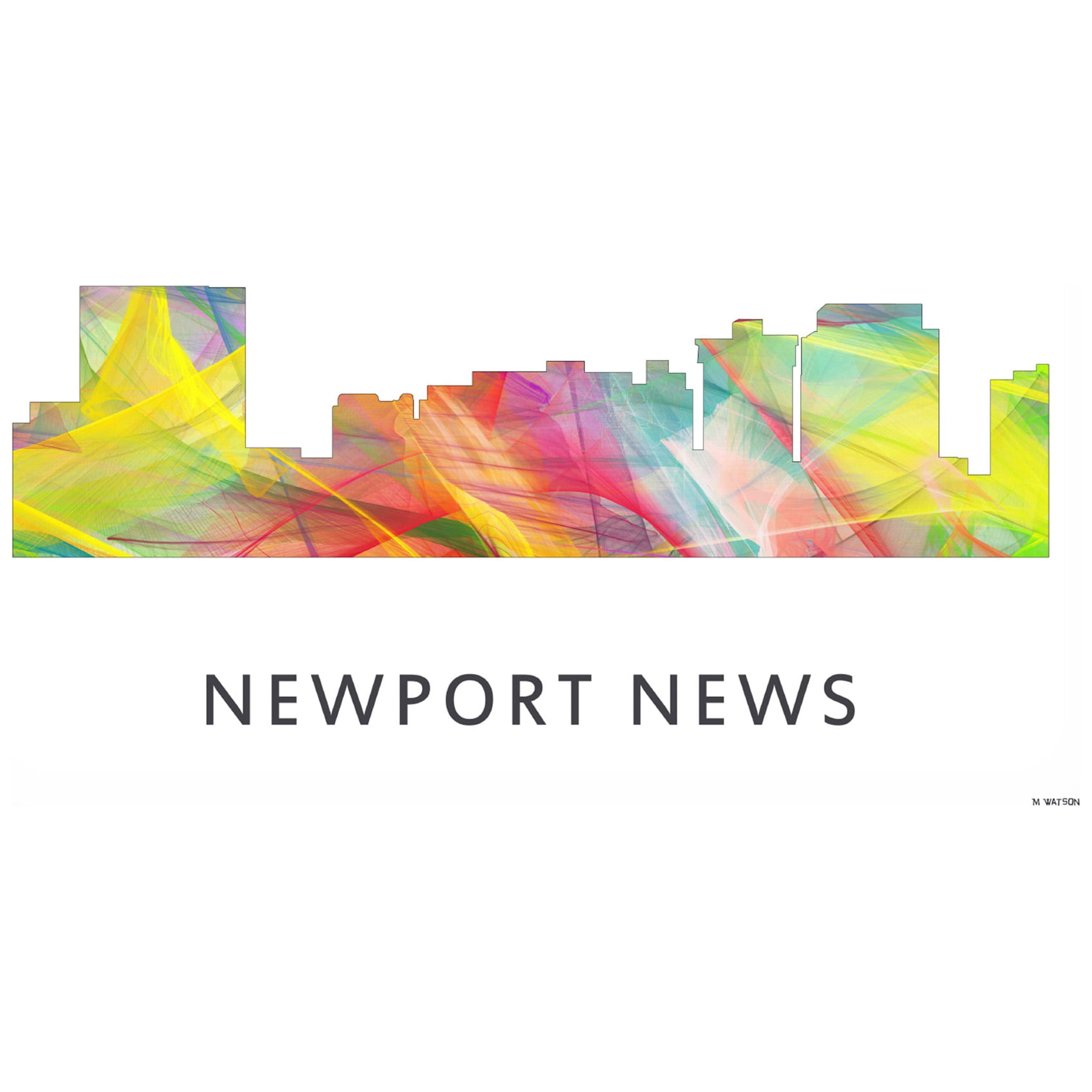 Marlene Watson 'Newport News Virginia Skyline' Canvas Art