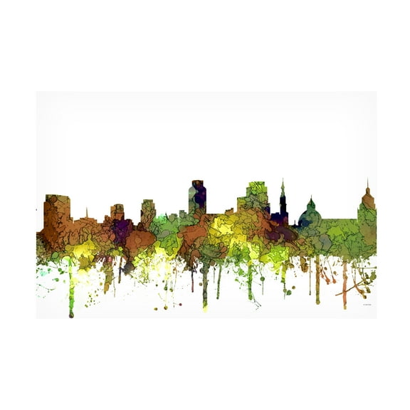 Marlene Watson 'Sacramento Skyline Safari Buff' Canvas Art