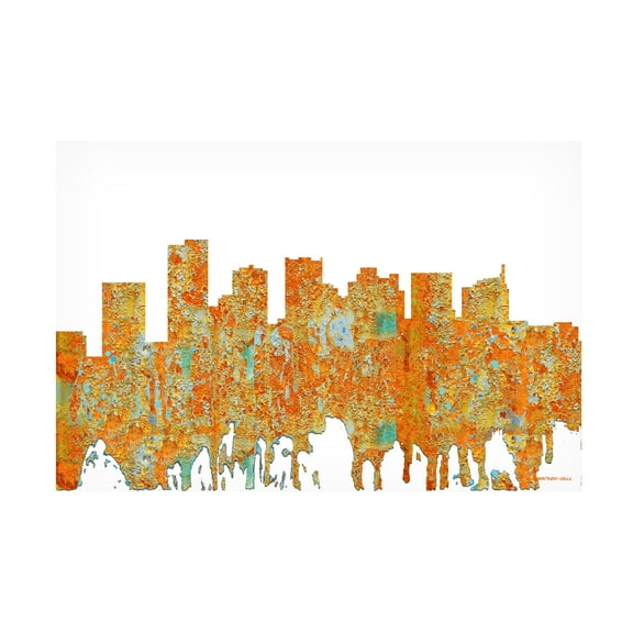 Marlene Watson 'Scottsdale Arizona Skyline Rust' Canvas Art