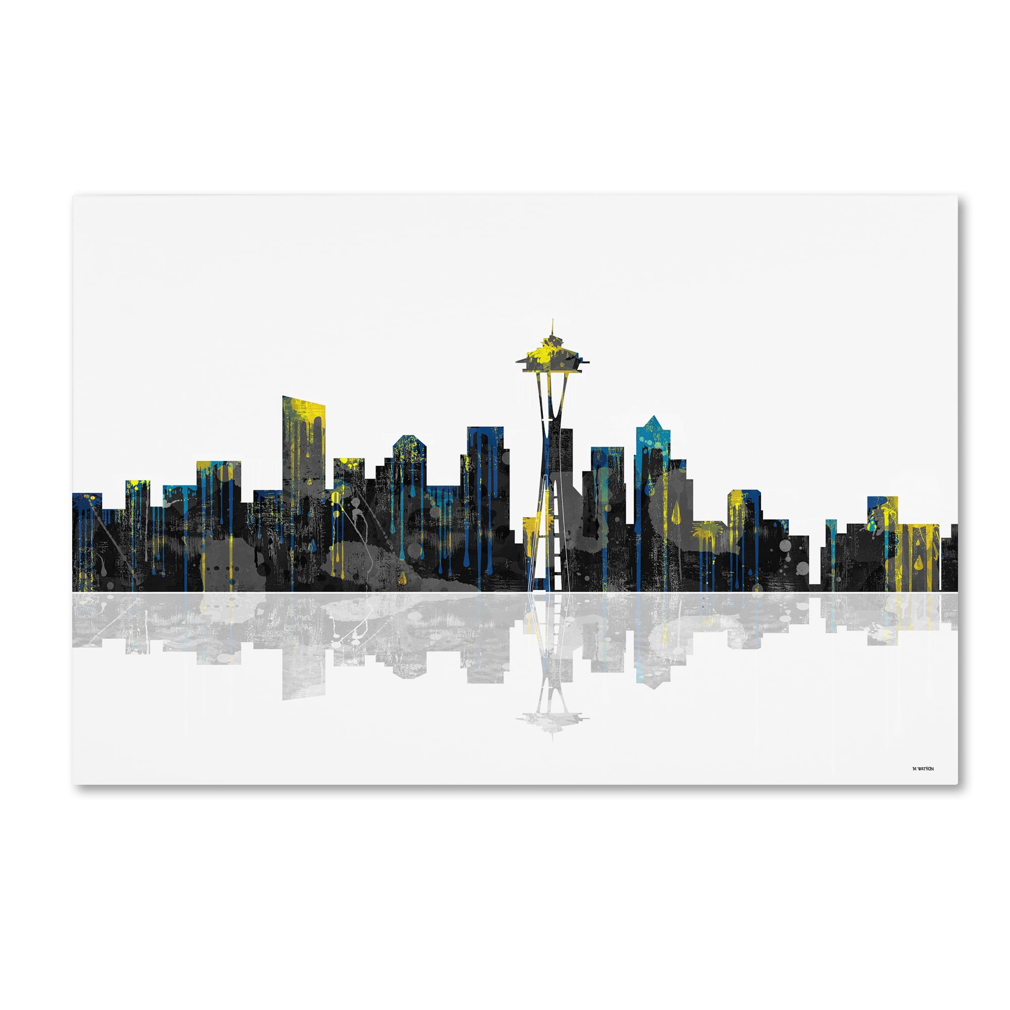 Marlene Watson "Seattle Washington Skyline" Canvas Art