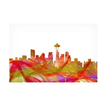 Marlene Watson 'Seattle Washington Skyline Summer Swirl' Canvas Art