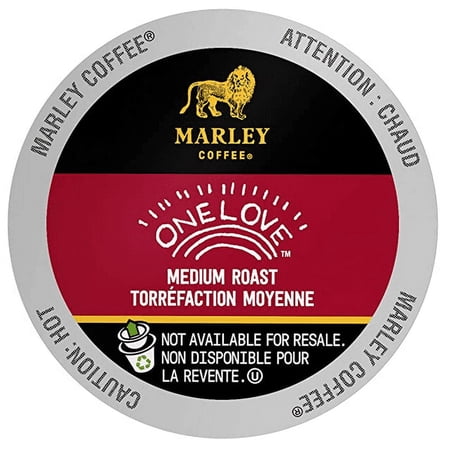 Marley Coffee One Love, 100% Ethiopian, Medium Roast Coffee, Keurig K-Cup Brewer Compatible Pods, 24 Count