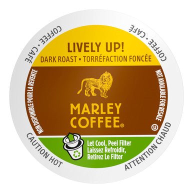Marley Coffee Single Serve Capsules, Lively Up, Dark Roast, Compatible with Keurig K-Cup Brewers, 12 Count (Pack of 6)
