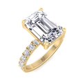 thumbnail image 1 of Marley - Moissanite Emerald Cut Lab Diamond Engagement Ring with Sidestones, 1 of 4