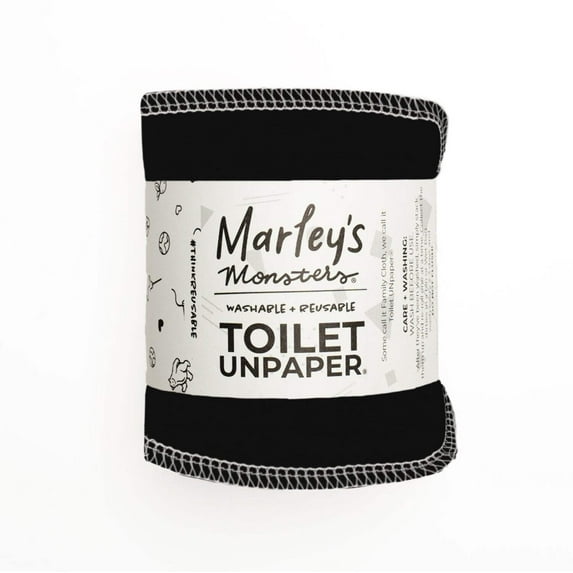 Marley's Monsters Toilet UNpaper® Roll: Black - Black Bidet Cloths