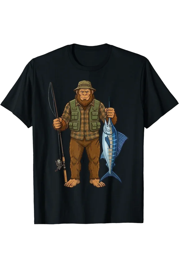 Marlin Bigfoot Fisher T-Shirt, Unisex T-Shirt