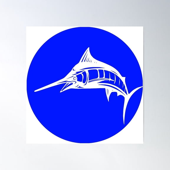 Marlin Blue Poster Wall Art, Modern Wall Decor For Living Room Bedroom, 30x30 UNFRAMED