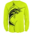 thumbnail image 1 of Marlin Deep Sea Predator Mens Long Sleeve T Shirt Safety Green MD, 1 of 1