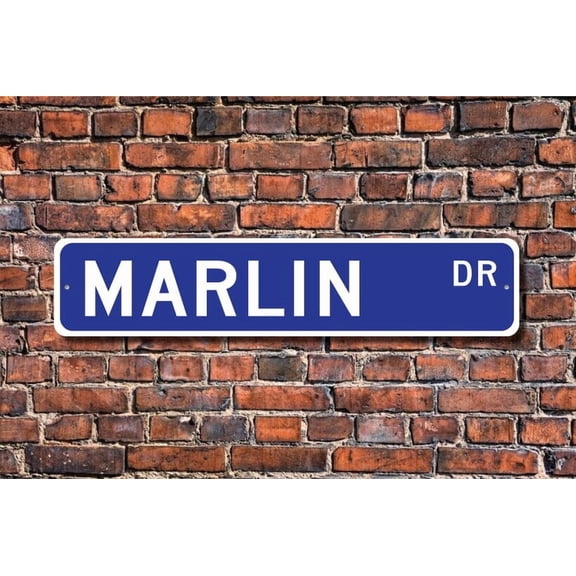 Marlin Marlin Gift Marlin Sign Marlin decor Marlin lover sea dweller spearlike bill game fish Metal Aluminum Sign - Size: 16 x 4 Inches