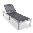 thumbnail image 1 of Marlin Patio Chaise Lounge Chair with White Aluminum Frame, Black, 1 of 1