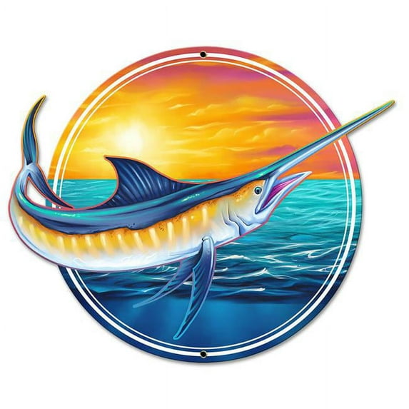 Marlin Plasma Metal Sign - 18 x 14 in.