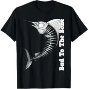 Marlin T-Shirt Bad To The Bone Marlin Fish Skeleton T-Shirt