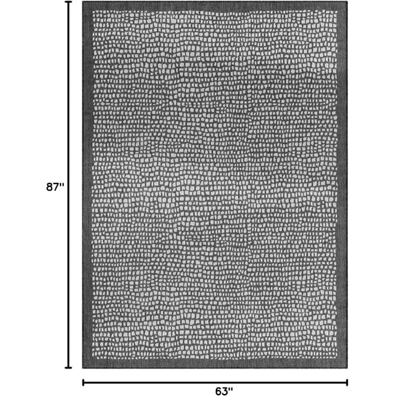 Marlin Indoor/Outdoor Area Rug - Black, 5'3" x 7'3" (Rectangular)