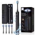 thumbnail image 1 of Marlincare Sonic Electric Toothbrush for Adults,Rechargeable Powered Toothbrush,180-Day Battery, 12x Plaque Removal,IPX8 Waterproof, Black, 1 of 11
