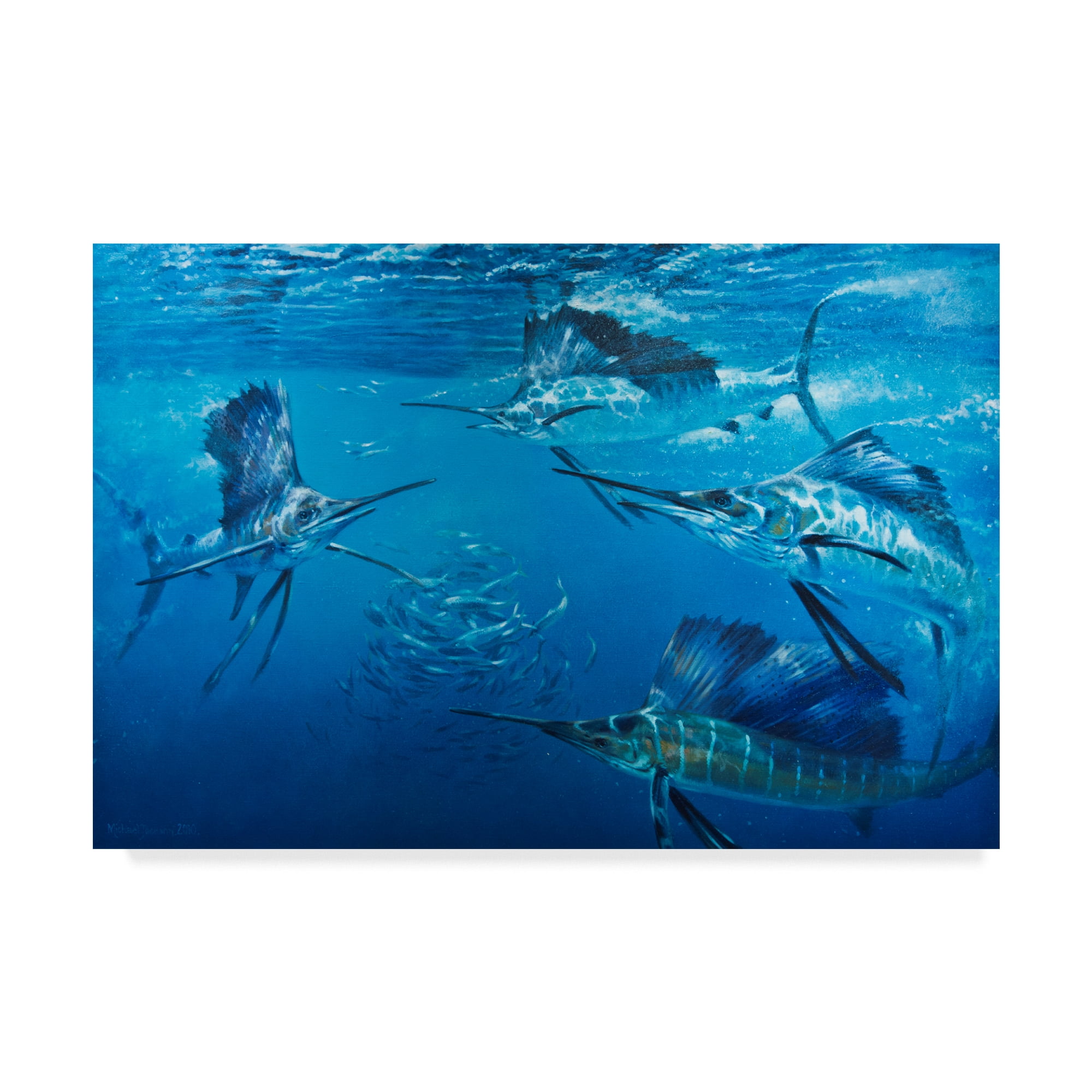 Marlins In Water' Canvas Art by Michael Jackson