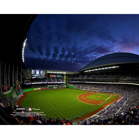 Miami Marlins Unsigned LoanDepot Park Left Field View Photograph