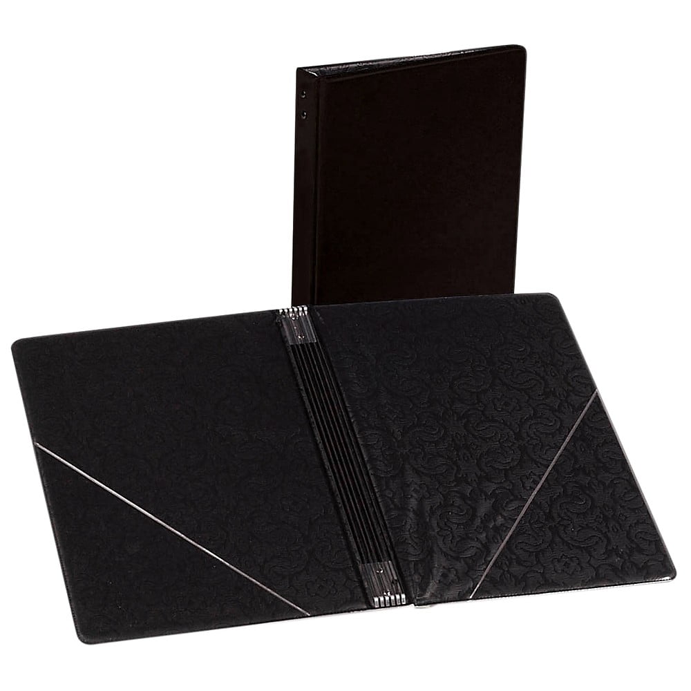 Marlo Plastics 50R Octavo Size Choral Folder with String Stays & Diagonal Pockets, Black