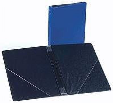 Marlo Plastics Choral Folder 7-3/4 x 11 With 7 Elastic Stays and 2 Clear, Flat, Diagonal Internal Pockets Blue