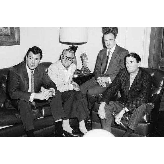 Marlon Brando Rock Hudson Gregory Peck & Cary Grant rare candid 24x36 Poster