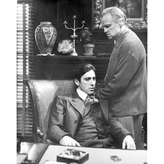 Marlon Brando and Al Pacino in The Godfather Photo Print (24 x 30)
