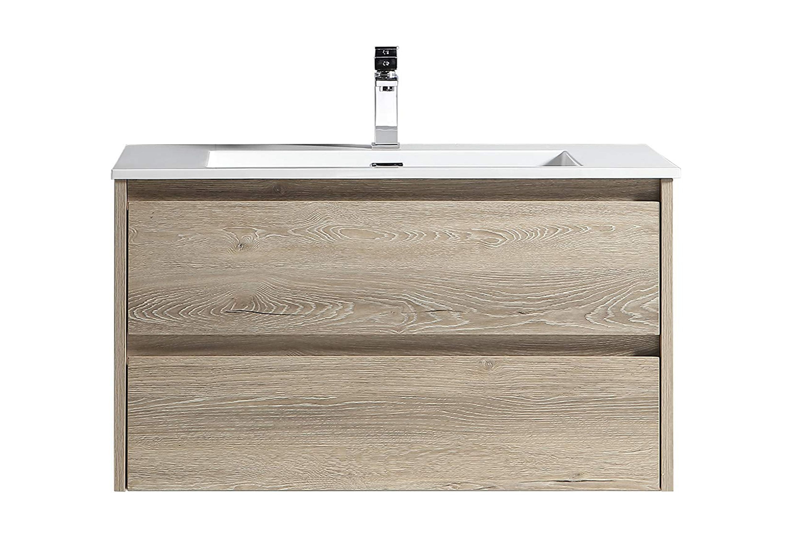Marlow Liv 36 Inches Bathroom Vanity - Includes Wall Mounted Cabinet with 2 Large Metal Drawers ...